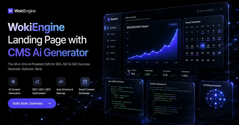 Landing Page AI Generator dengan SEO CMS Otomatis Terbaik