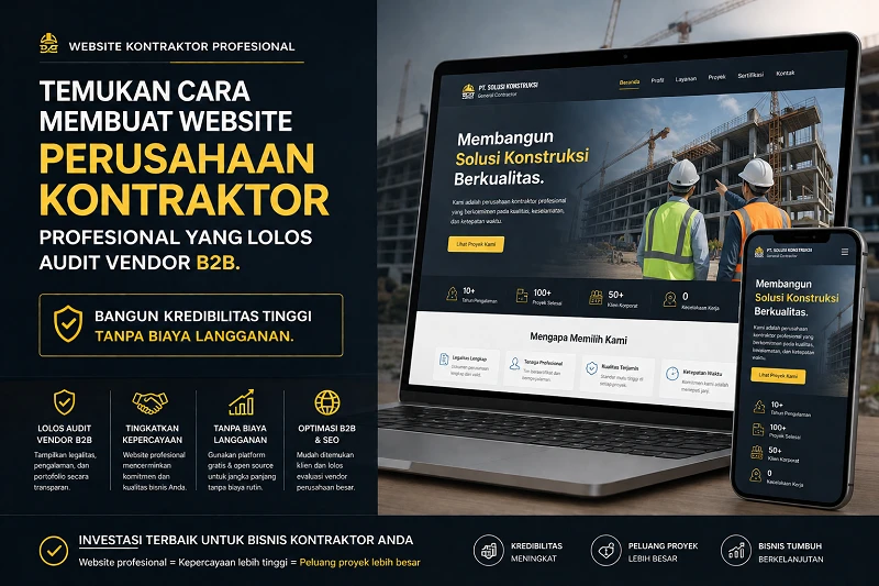 Cara Membuat Website Perusahaan Kontraktor B2B Profesional